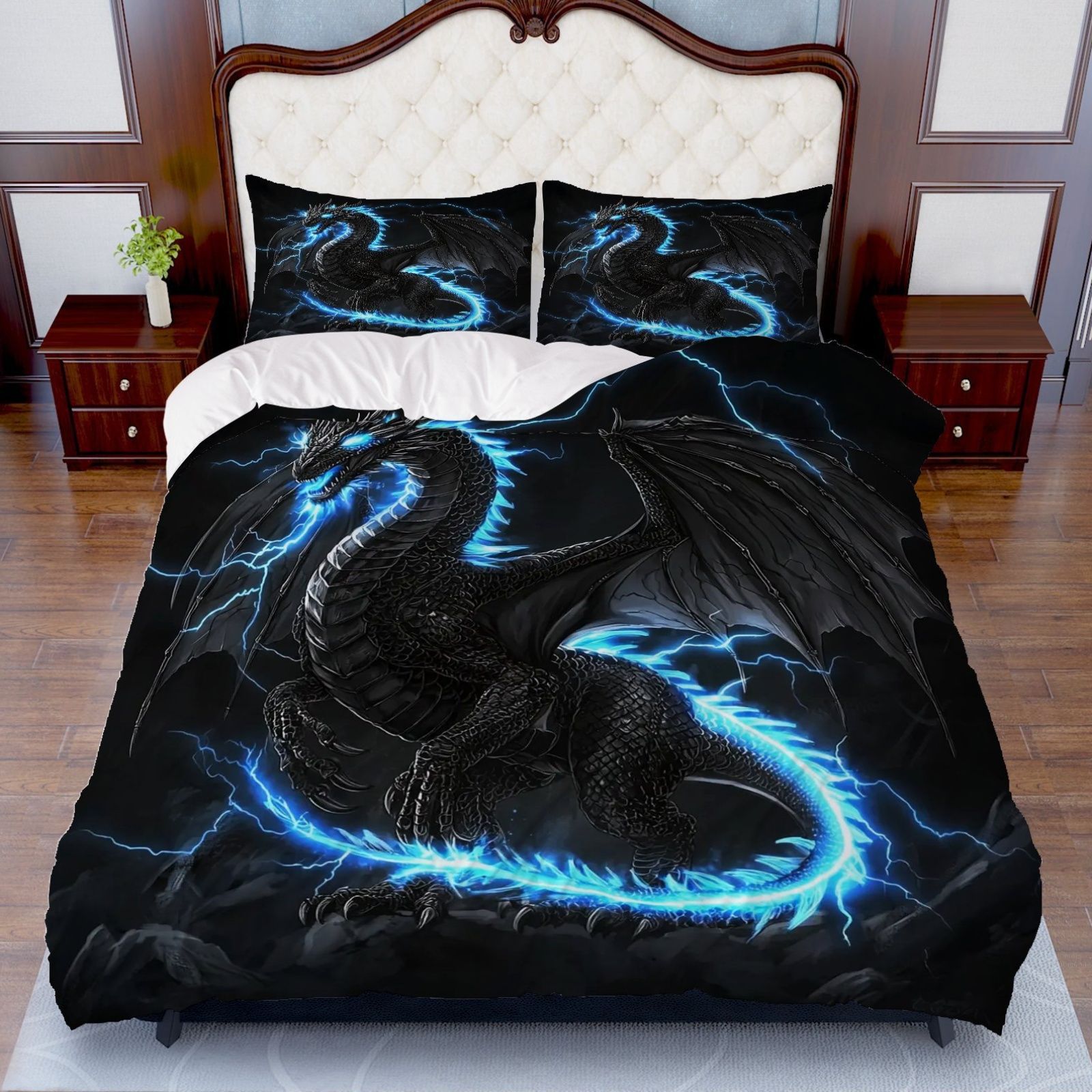 Transfronterizo para textiles domésticos abrasivos de impresión digital colorido dragón quilt kit fuente de fábrica TEMU / JIT