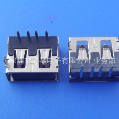 【山字型胶芯6.3厚 】USB2.0连接器 两脚直边A母短体10.0MM