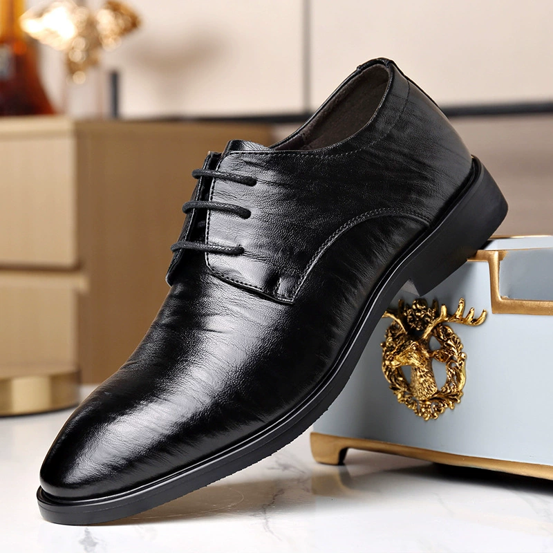 2023 Новая деловая официальная одежда, британская кожаная обувь, мужская Корейская повседневная мужская обувь, молодежная обувь без шнуровки, оптовая продажа с фабрики