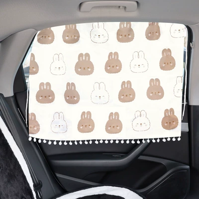 suction cup glass side window – Car curtains - bunny-world-sunshade-suction-cup-type