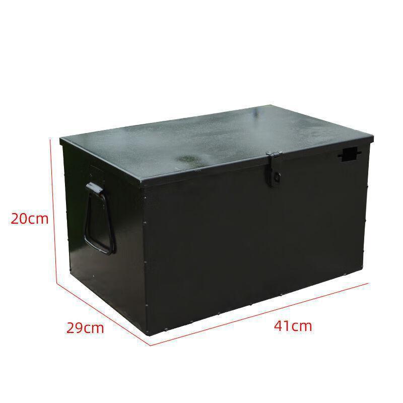 Caja de herramientas de hardware de chapa de hierro grande, placa galvanizada, caja de entrega con bloqueo, caja de almacenamiento para carpintería, caja de hierro de mano