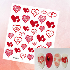 Yimei New 2023 Red Love Nail Art Stickers Valentine's Day Love Series Stickers Nail Art Stickers Wholesale Market