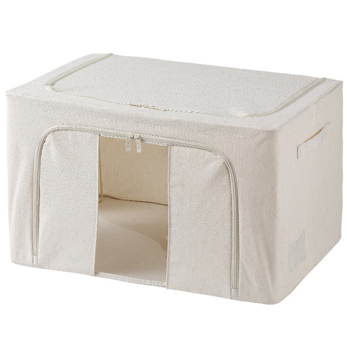 Anqin Tianshan cotton and linen storage box fabric folding bedroom finishing quilt visual window large capacity clothing storage box