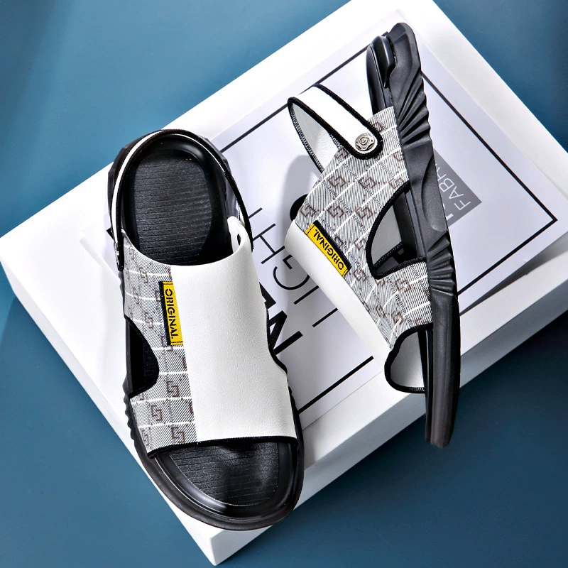 Сандалии, новые мужские кожаные сандалии, верхняя одежда для вождения в Корейском стиле, мужские тапочки из воловьей кожи, летние модные сандалии двойного назначения, мужские Модные