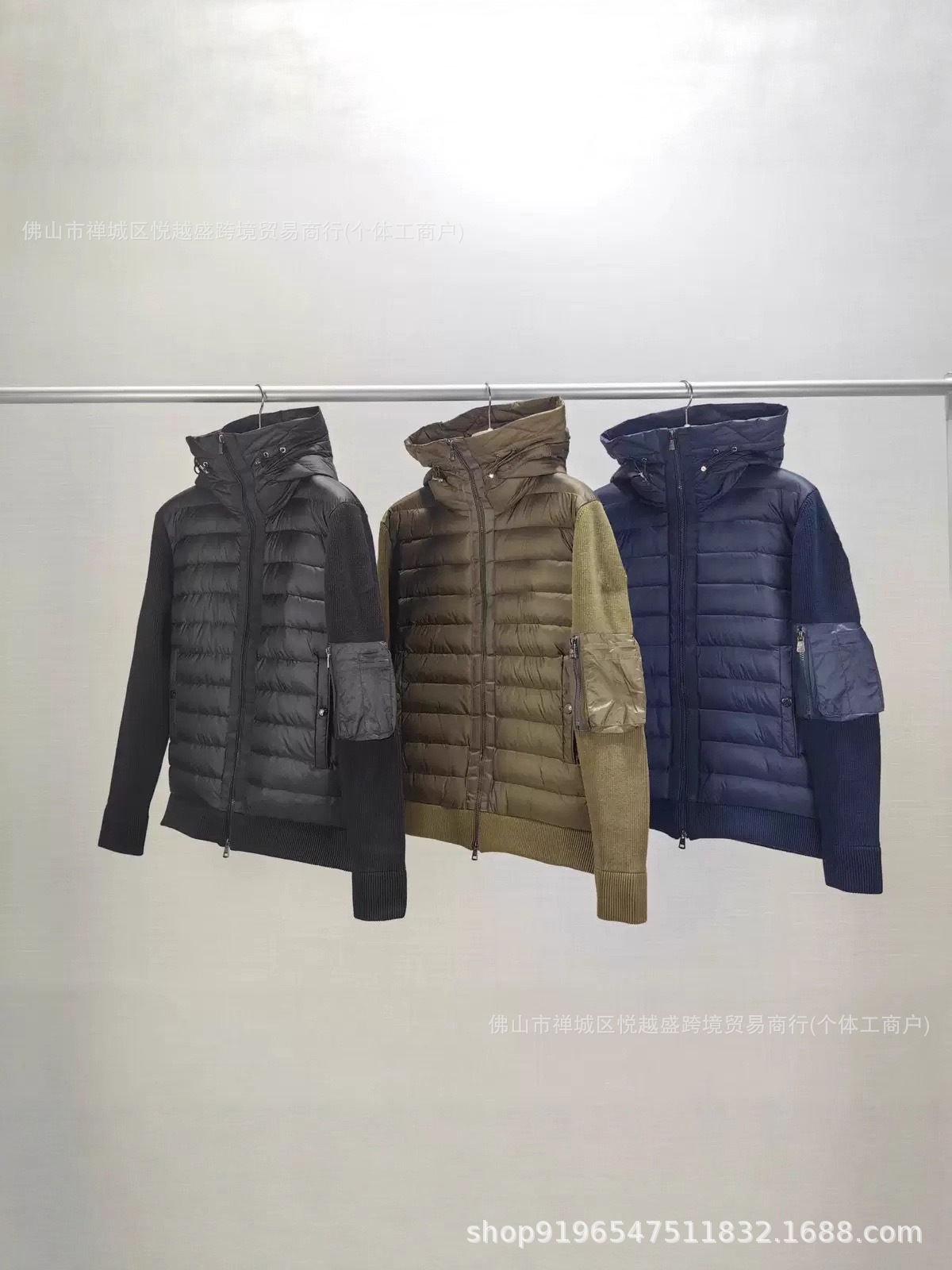 Knitted velvet keep warm down jacket