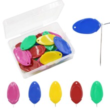 彩色塑料拇指穿针器30枚盒装针线包配件老人穿针引线工具穿线器