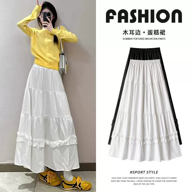 Белая юбка для торта Женская весна лето 2025 новый стиль с высокой талией тонкая буква