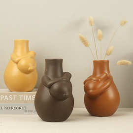 创意母子设计陶瓷装饰花瓶 家居日用陶瓷装饰花器花插可水培