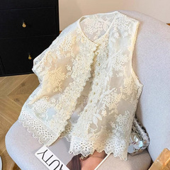 スーパーフェアリーホットスタイルヘビーエンゲージメント刺繍ベスト中国風の新しいレースビーズ中国風刺繍ショートジャケット