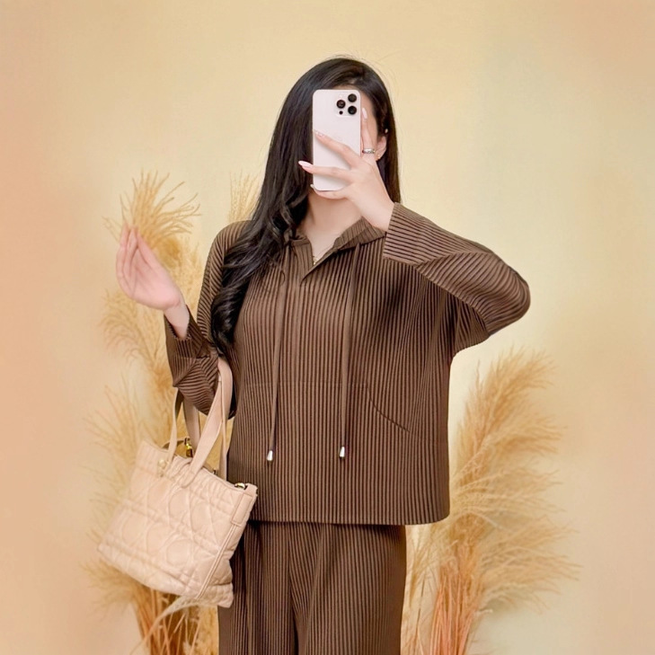 秋季连帽卫衣套装女宽松简约休闲时尚纯色单穿上衣高腰裤子两件套|undefined