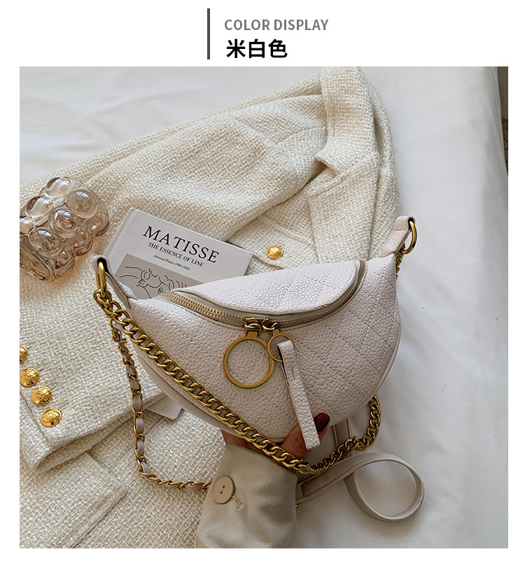 Fashion Chest Bag Small Bag Female 2021 New Rhombus Dumpling Chain Shoulder Bag display picture 3