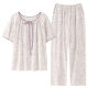 Lyocell Cool Cotton Pajamas Women's Summer Sweet Floral Soft Loose Short-sleeved Trousers Outwear Home Clothes