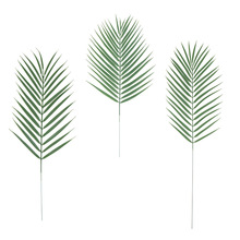 人造铁树叶 夏威夷气球装饰 仿真棕榈叶插花配件绿色植物墙配材