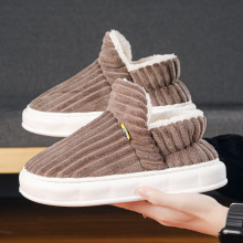 男鞋冬季加绒保暖灯芯绒雪地靴男士皮毛一体情侣厚底棉鞋2023新款