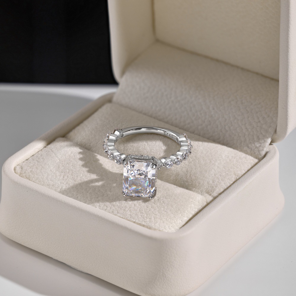 7g Weight Zircon Inlay Material Open Rings, Rings Classification 5, 9, Adjustable Ring Size 1 Piece Quantity Holiday, Daily Occasion 925 Sterling Silver Material Heart Shape Pattern Women's Gender Plating, Inlay Design Basic, Simple Style, Classic Style Style 925 Sterling Silver Zircon Heart Shape Open Rings Rings 58