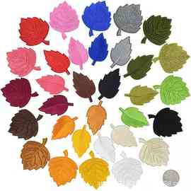 现货厂家纯色优质小树叶刺绣布贴装饰背胶补丁贴服装熨烫贴花辅料