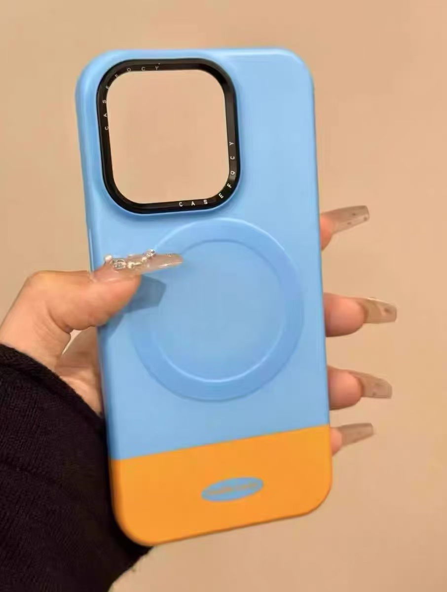 Cáscara magnética única-costura azul naranja yy5