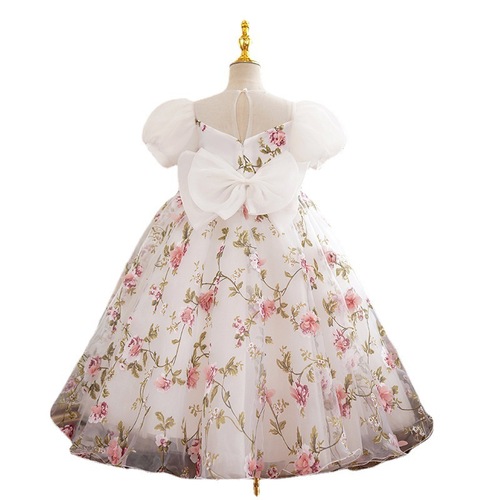 Children's princess dress fairy host costume for girls piano performance ballgown flower child wedding dress gown