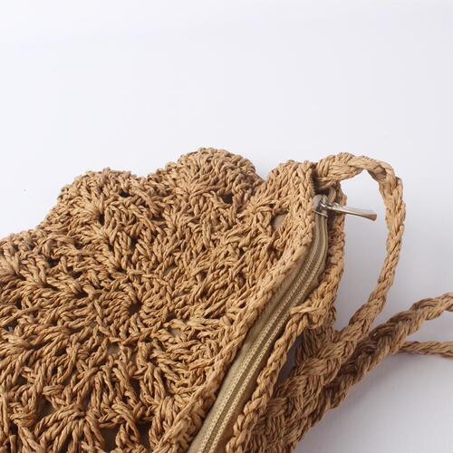 2024 New Manufacturer Straw Bag Fashion Crossbody Bag Mobile Phone Bag Small Capacity Woven Bag Solid Color Single Shoulder Beach Bag