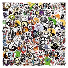 120张跨境新款圣诞夜惊魂贴纸个性装饰行李箱笔记本防水贴纸批发