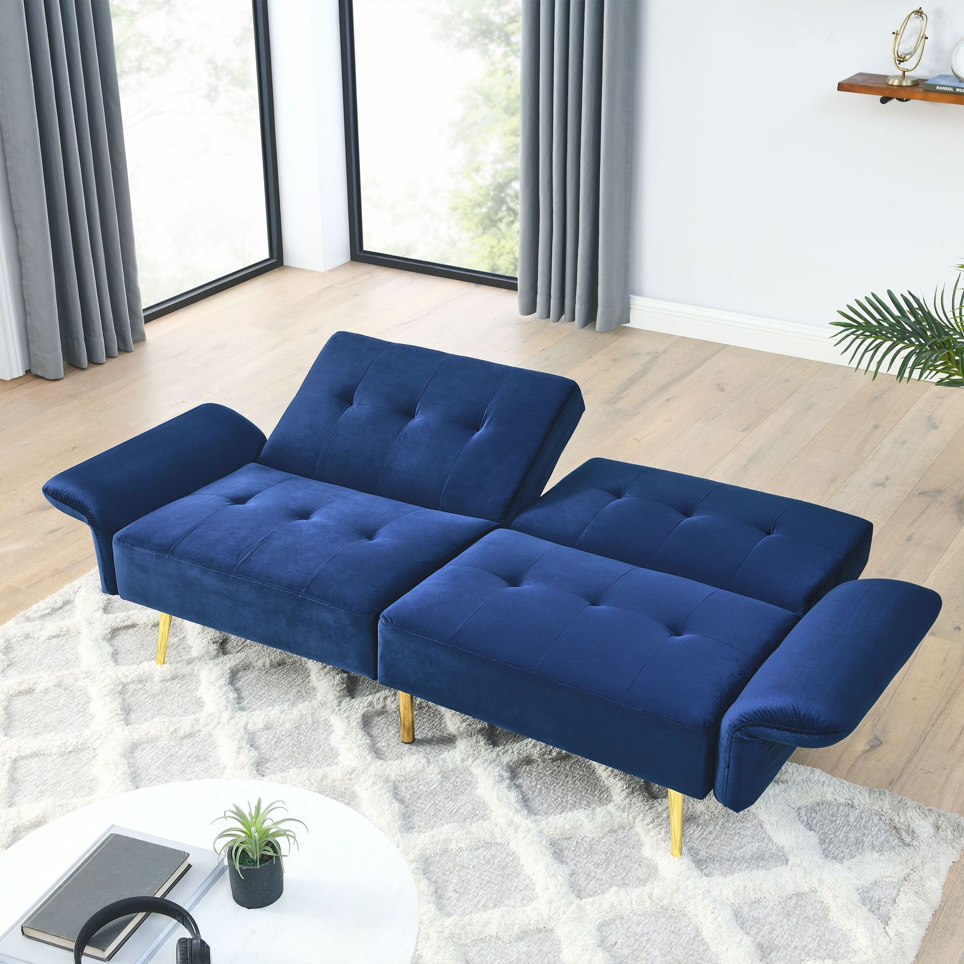 Sofá cama ajustable sofá cama plegable de tela de poliestireno moderno sofá cama cojín moderno sofá plegable - gris oscuro