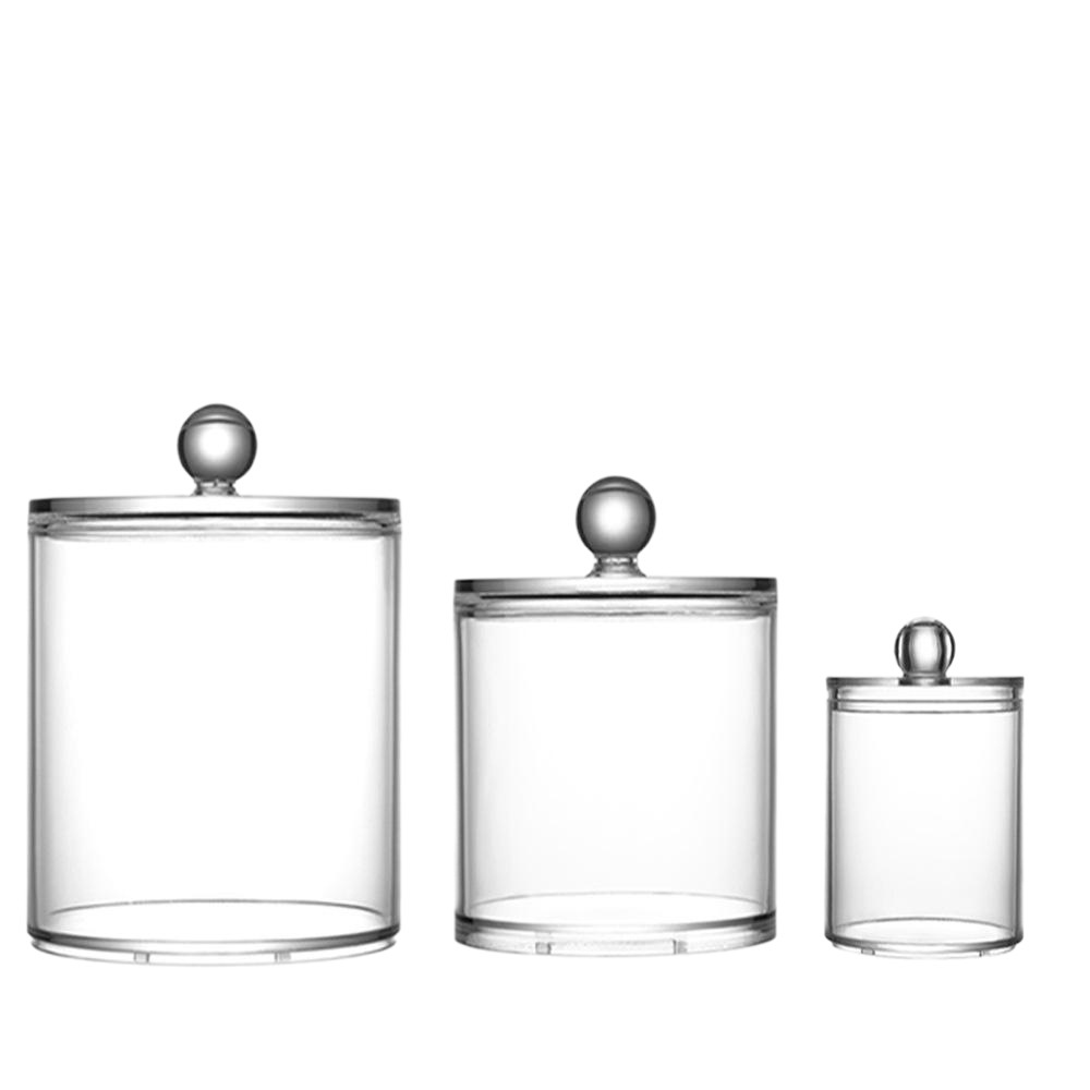 Caja de bastoncillo de algodón transparente tanque de almacenamiento caja de almacenamiento de baño algodón bola de algodón caja de polvo de almacenamiento de sal