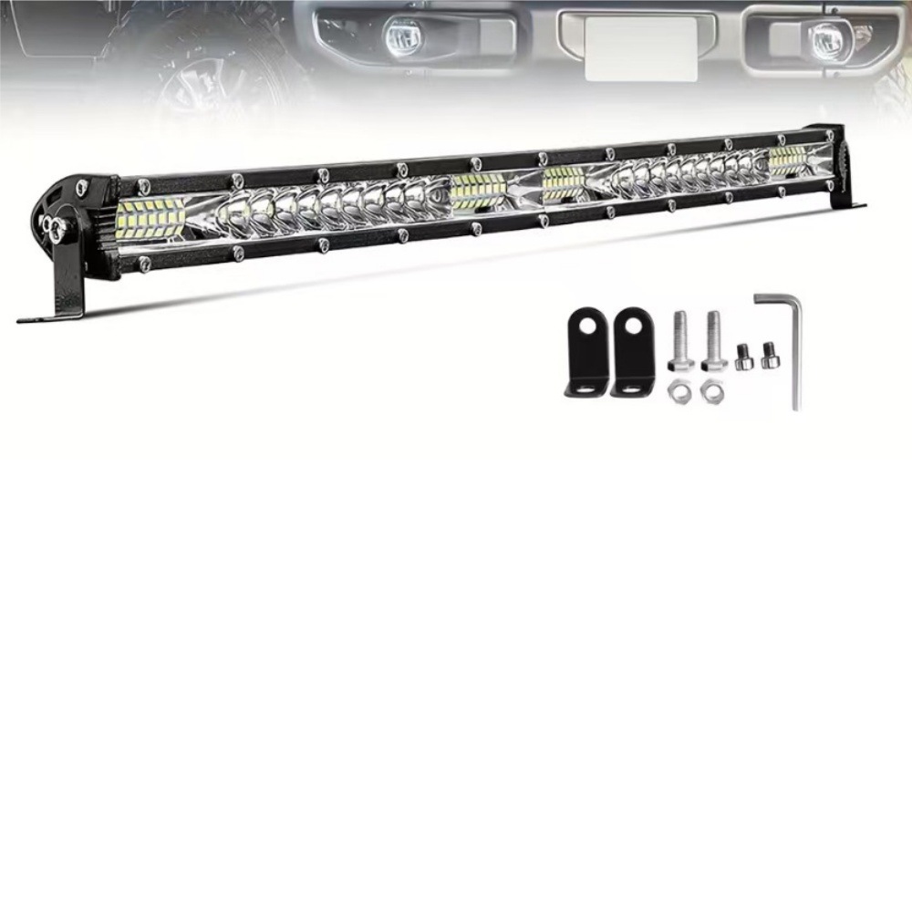 Direct from the manufacturer: LED ultra-thin single-row strip light, truck spotlight 12V 24V, for off-road vehicle roof, front bumper, and grille modification