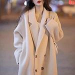 Шерстяное демисезонное модное шерстяное пальто, в корейском стиле, яркий броский стиль