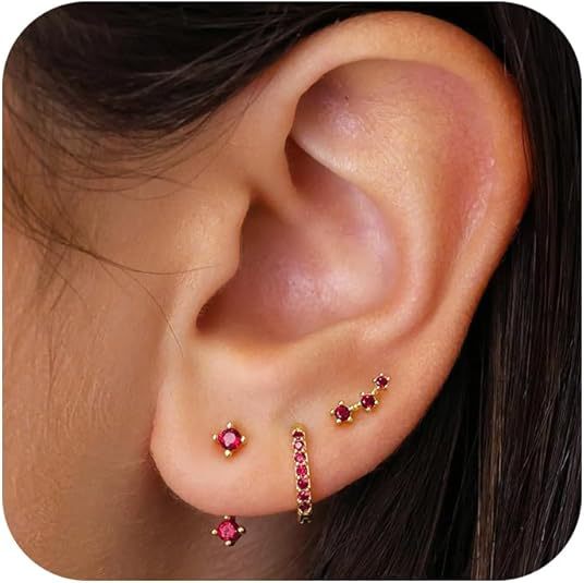 European American Cross-border Fashion Accessories, Versatile Copper Inlaid Colorful Zircon Elegant And Stylish Pierced_voghion.com