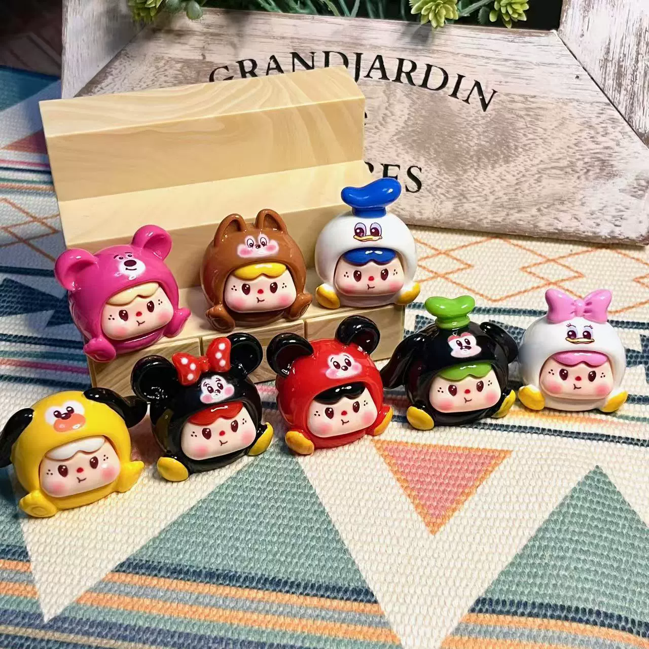卡通萌粒树脂摆件实色迪迪饱饱DIY饰品配件车载挂件创意装饰摆件