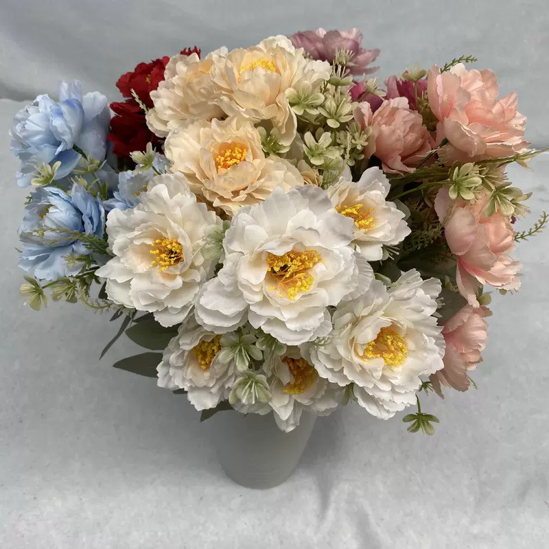 祭祀花束盆花仿真菊花绢布花假花塑料花墓地用品扫墓上坟摆放花支