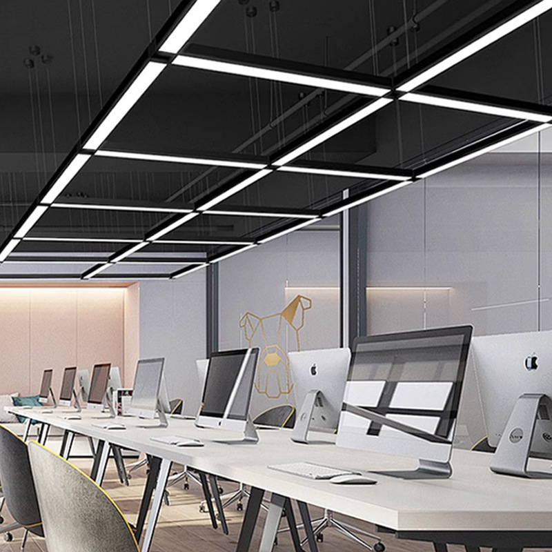 Línea de línea de línea comercial de la lámpara de oficina modelado Fang Tong lámpara de oficina sin costuras empalmado led luz de barra resaltada personalizada