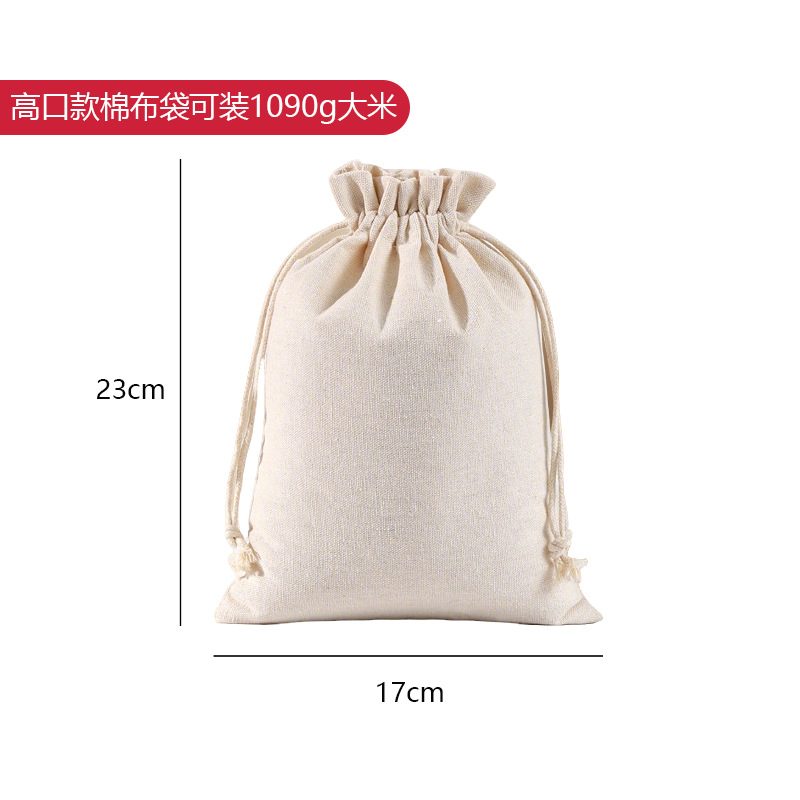 Cuerdas de dibujo bolsillo de algodón de lino de boca plana bolsillo de almacenamiento de cubierta personalizado bolsas de tela de arroz y té bolsas de red blancas bolsas de polvo