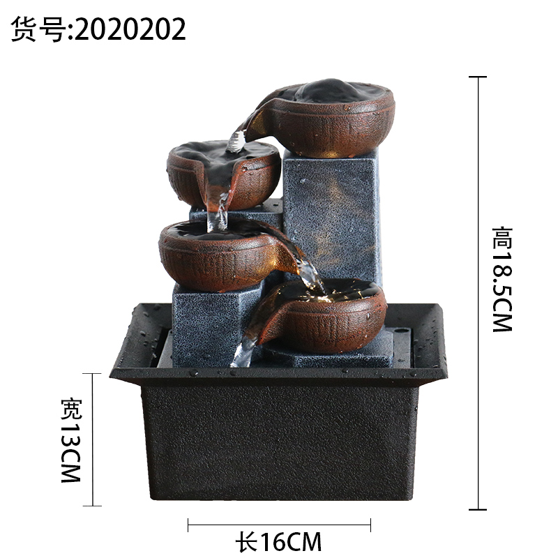 Adornos de agua corriente Agua circulante Fuente de lujo ligera moderna Escritorio de oficina Bola de feng shui pequeña decoración de sala de estar