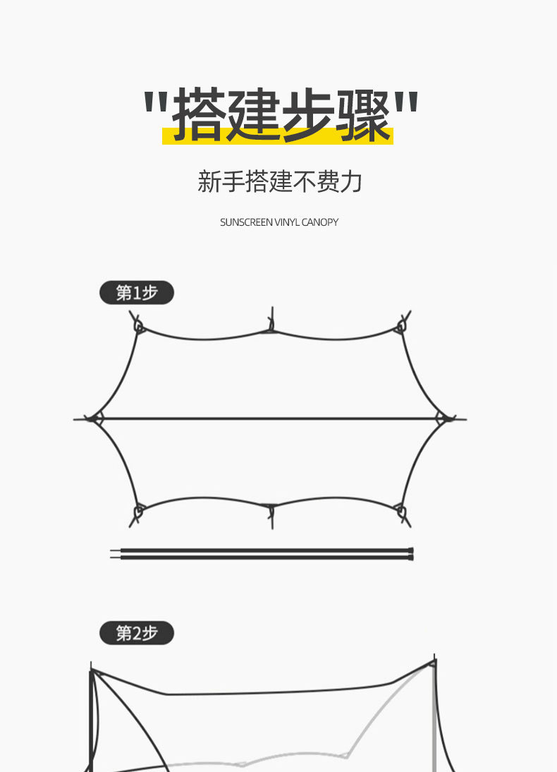 Vinyl Canopy Outdoor Camping Sunshade Tent Hexagonal Butterfly Shape Foldable Camping Picnic Pergola Wholesale