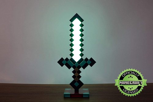 My World Toy Desktop LED Light-Up Toy Weapon Sword Block Box Figure Accessories Model Doll