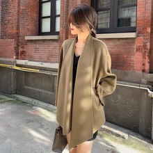 24 大码不规则纯羊毛大衣100进口羊毛时尚洋气休闲小个子毛呢外套