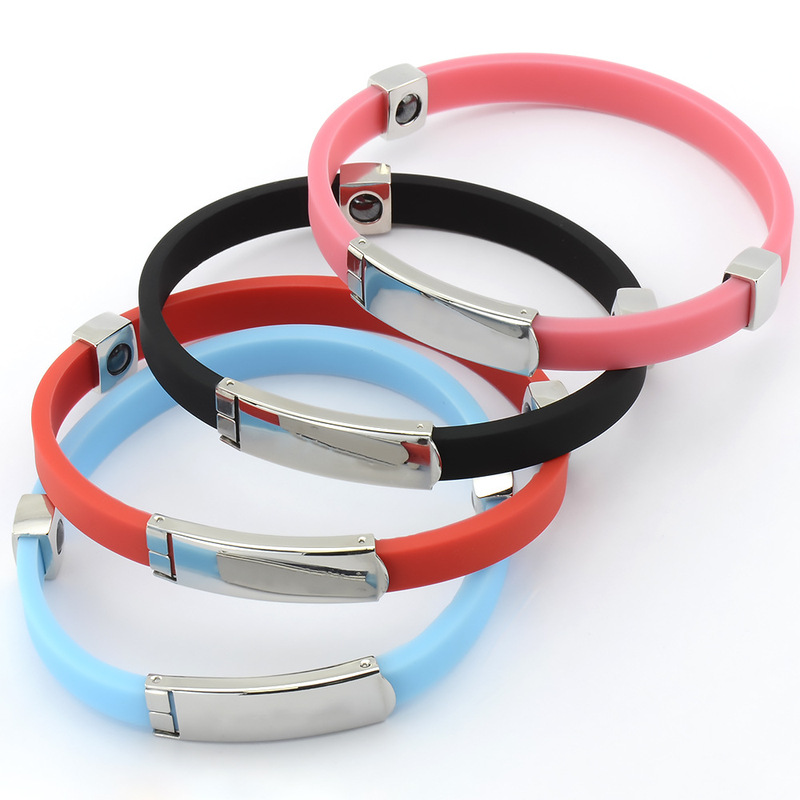 Simple Titanium Steel Negative Ion Energy Balance Silicone Bracelet Stainless Steel Curved Brand Outdoor Sports Adjustable Wrist Strap Simple Titanium Steel Negative Ion Energy Balance Silicone Bracelet Stainless Steel Curved Brand Outdoor Sports Adjustable Wrist Strap
