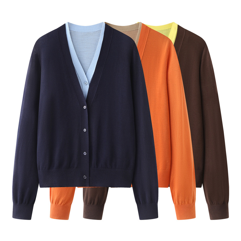 In Stock! 2026 Spring New Two-Piece Set of Knitted Cardigan Sweater and Vest for Women