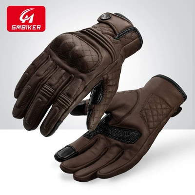 and Women's Retro Autumn and Motorcycle Safety Supplies - 305-brown-windproof-model-imported-sheepskin-soft-and-comfortable-s