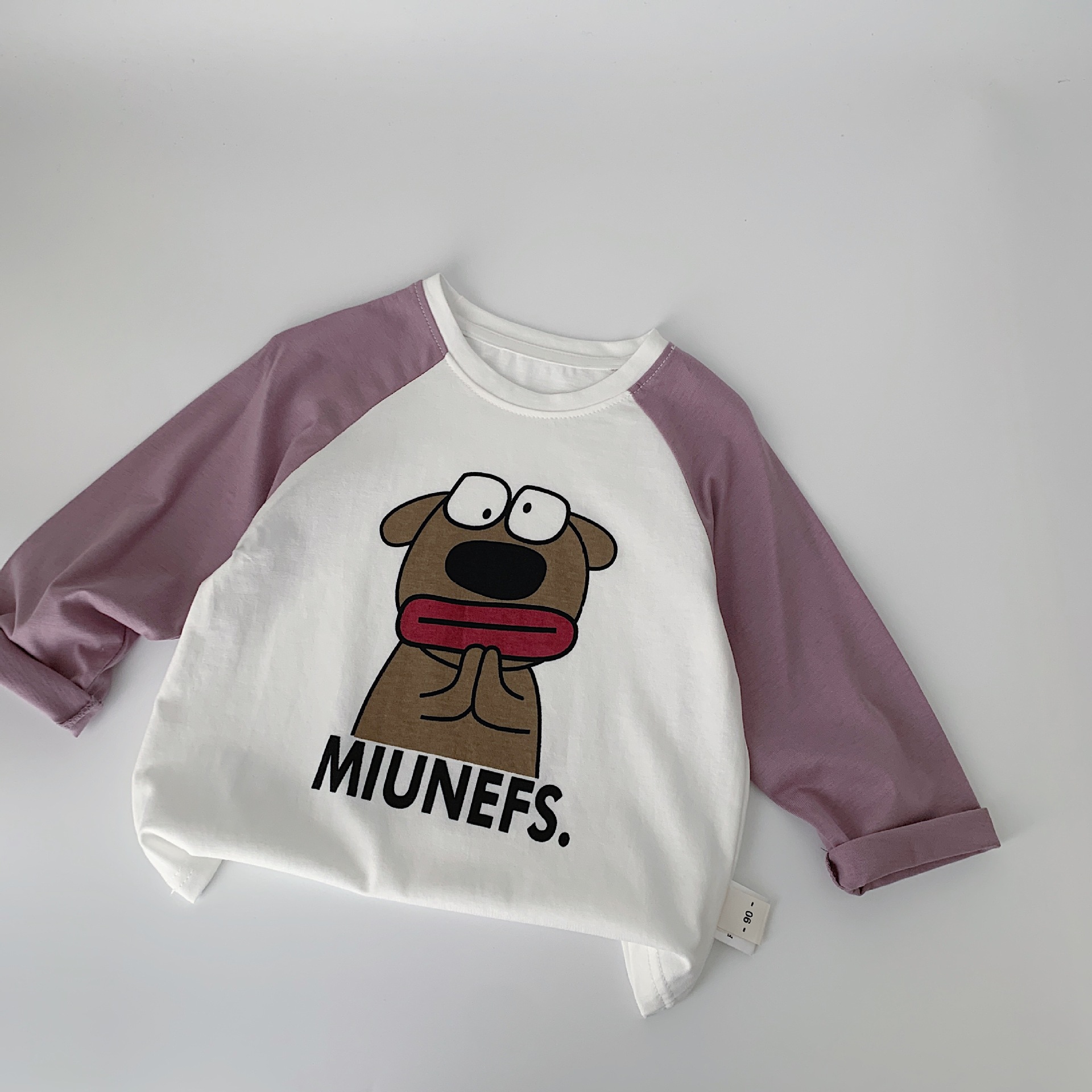 [Precio especial todos los días 12,99 yuanes] Camiseta de manga larga para niños Maibao Sudadera de algodón 100% de dibujos animados para niños y niñas coreanos