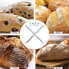 Bread Knife European Style Baguette Knife Handmade Soft European Shaping Knife with Scored Blade Carbon Steel Baking Tool