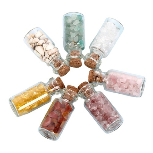 Cross-border natural crystal drift bottle colorful gravel wishing bottle agate fragrance bottle mini perfume bottle foreign trade wholesale