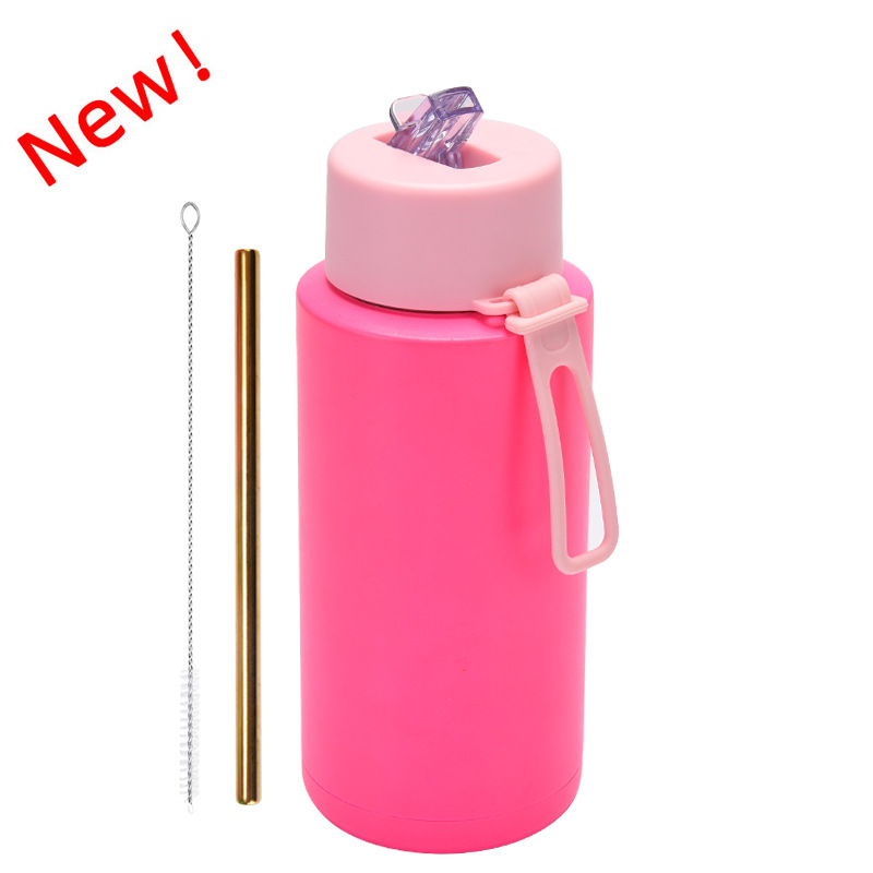 2025 nuevo hervidero deportivo de acero inoxidable de gran capacidad, de boca grande portátil estadounidense de 1L, preservación del calor y enfriamiento al vacío