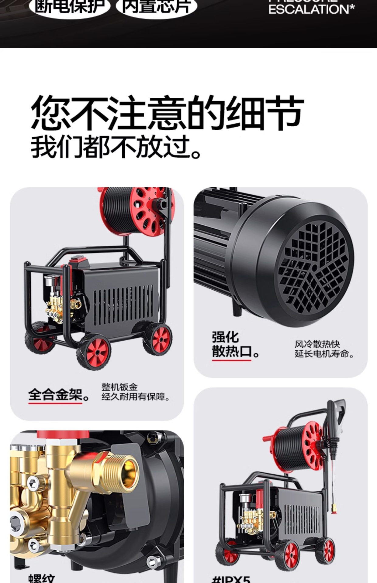 Delixi Car Washing Machine, High-Pressure Water Pump for Home Use, 220V High-Power Car Washing Water Gun, Portable Powerful Floor Cleaner