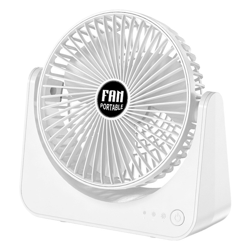 USB pequeño ventilador recargable batería de litio Oficina escritorio estudiante dormitorio Ajuste de tres velocidades tono de luz fuerte viento