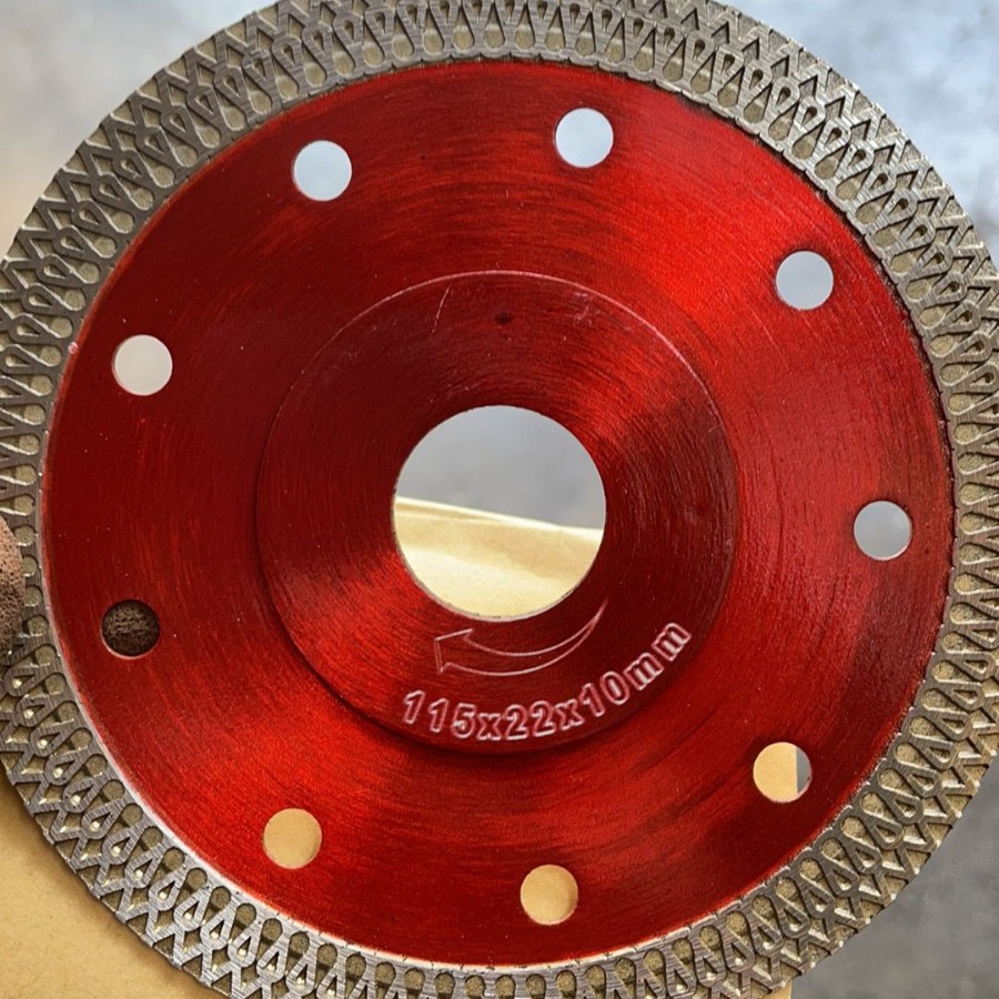 Hoja de sierra de diamante de 115mm con hoja de corte de brida de anillo de refuerzo hoja de sierra de 4,5 pulgadas de malla transfronteriza de exportación