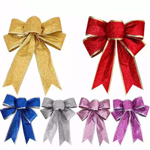 Christmas Christmas tree matching package gold Red pink bow handmade folding shiny pink large Christmas tree decoration