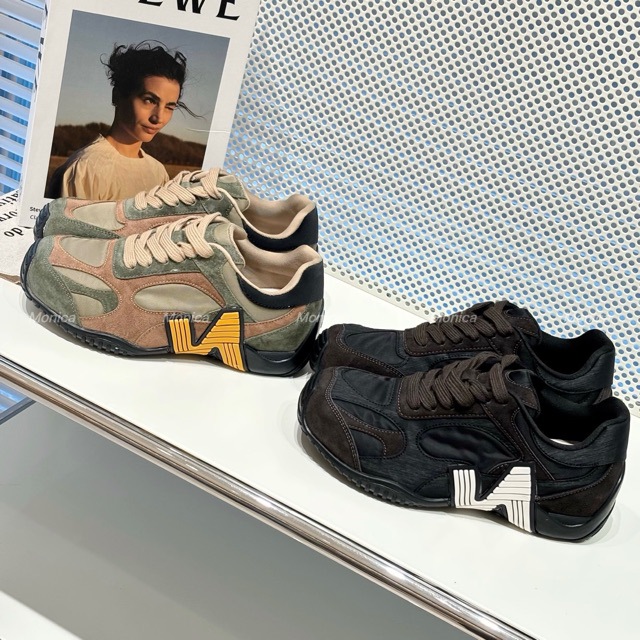 Monica2025牛反绒厚底增高运动鞋休闲小众德训韩版阿甘鞋5207-09