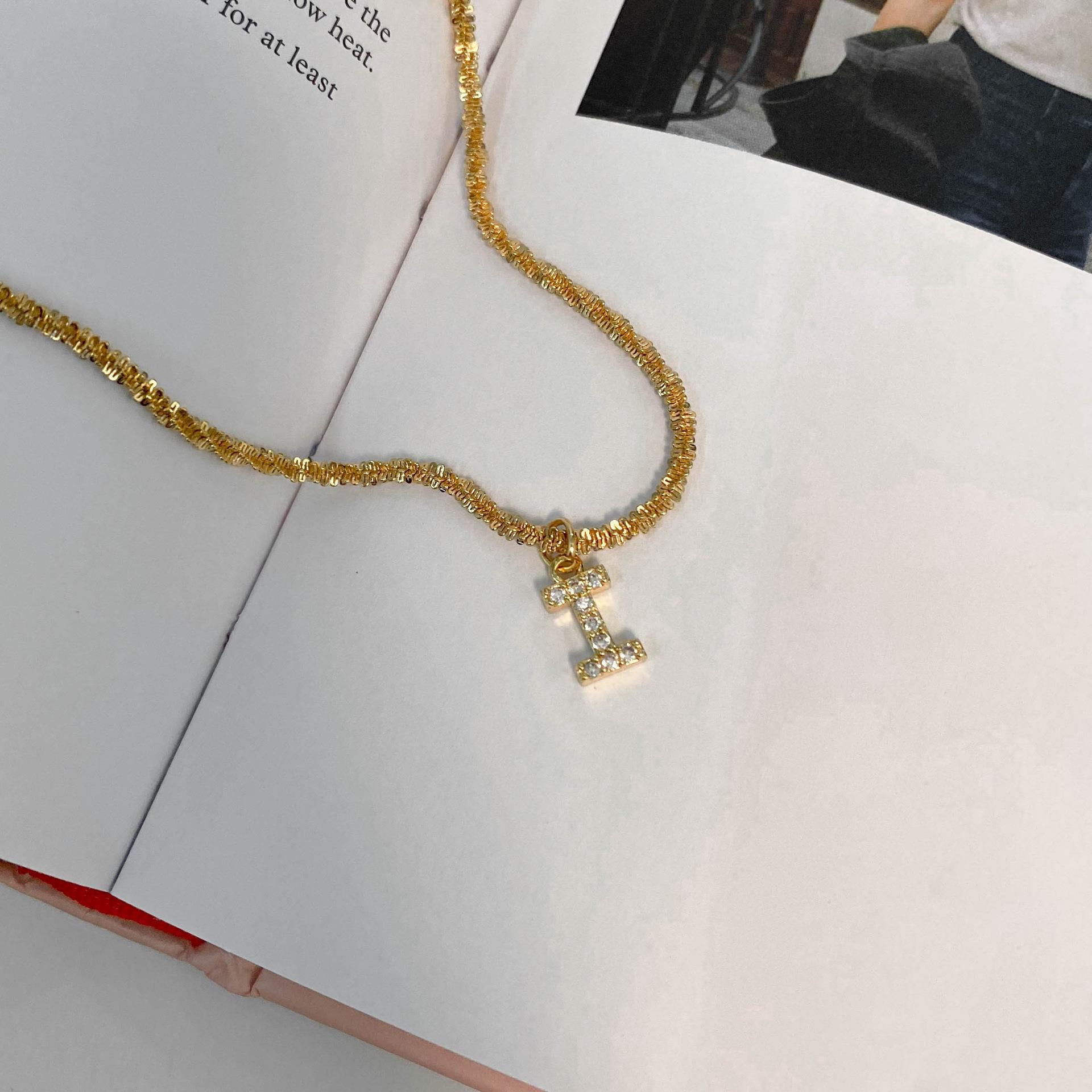 10g Weight Zircon Inlay Material Pendant Necklace Classification 1 Piece Quantity Holiday, Daily Occasion Titanium Steel Material Letter Pattern Women's Gender Plating, Inlay Design Simple Style, Classic Style Style Simple Style Classic Style Letter Titanium Steel Plating Inlay Zircon Pendant Necklace 23